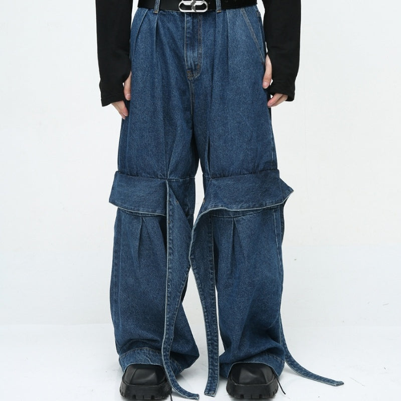 American Niche Deconstructed Design Loose Washed-out Jeans