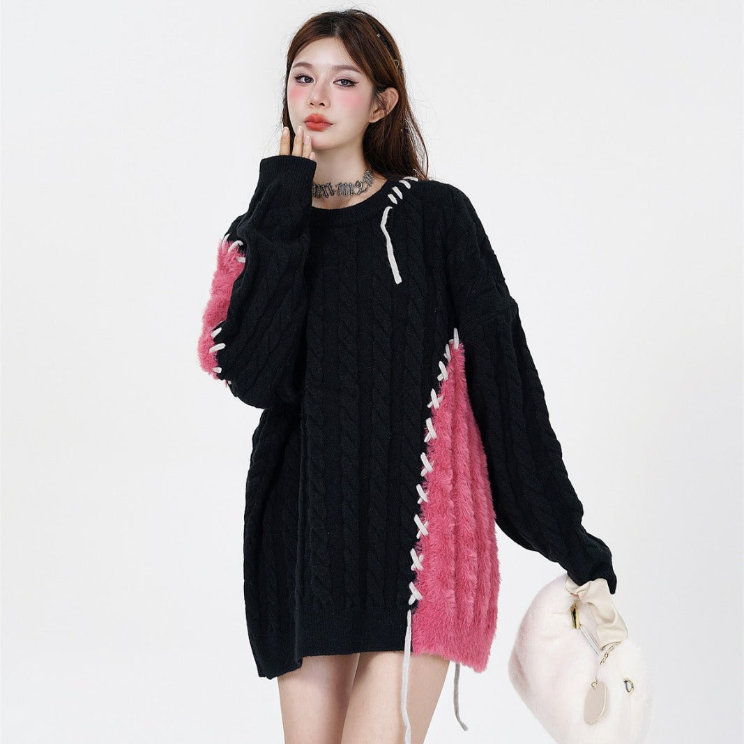 Men And Women Couple Crew Neck Casual Sweater