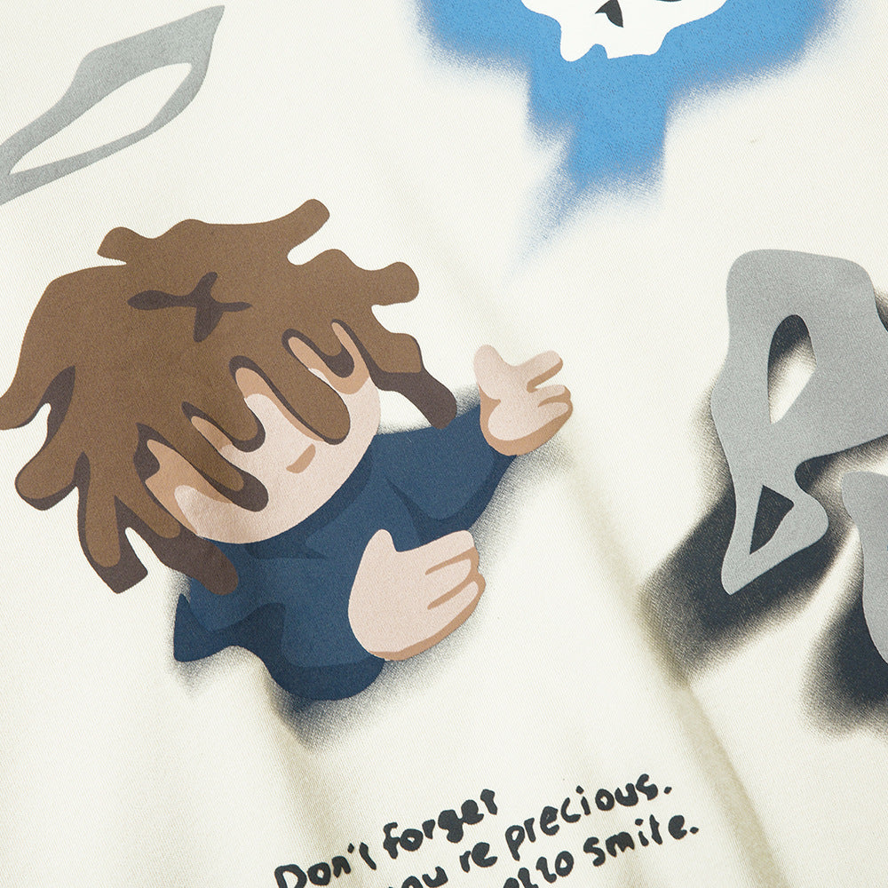 Sweat à capuche imprimé dessin animé tendance pour hommes