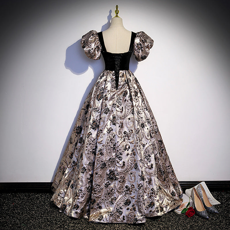 Robe de soirée princesse à manches bouffantes, costume de banquet