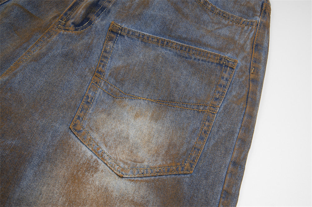 Pantaloncini in denim con stampa a getto d'inchiostro alla moda per uomo e donna