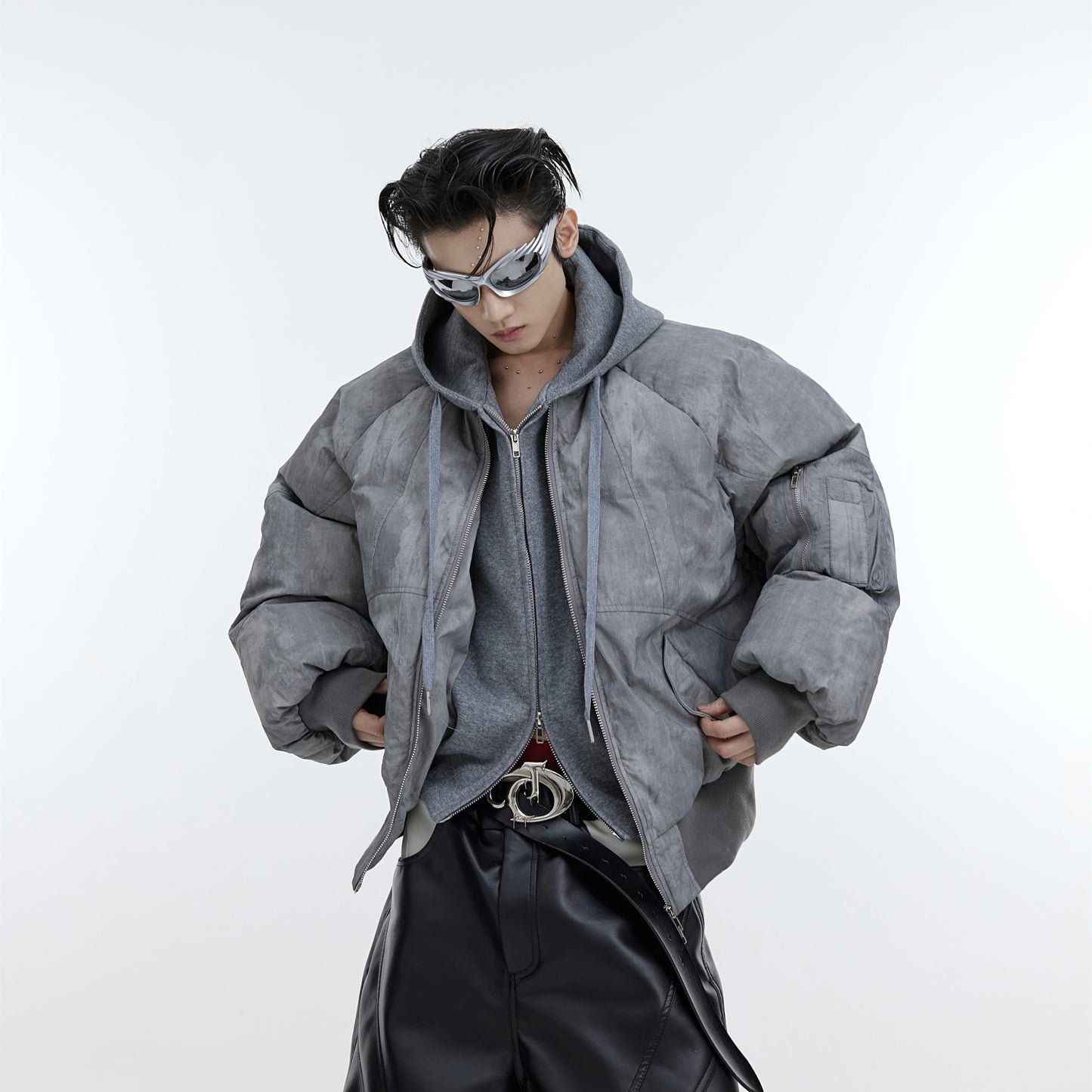 Two-piece Patchwork Cotton Hooded Jacket