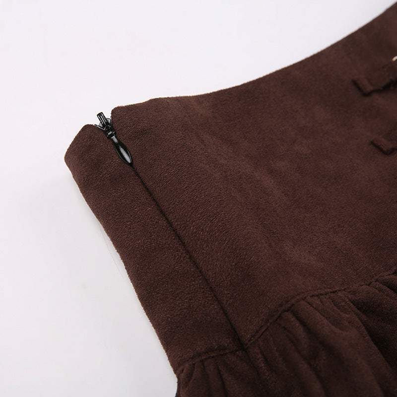 Irregular Lace-up Waist Skirt