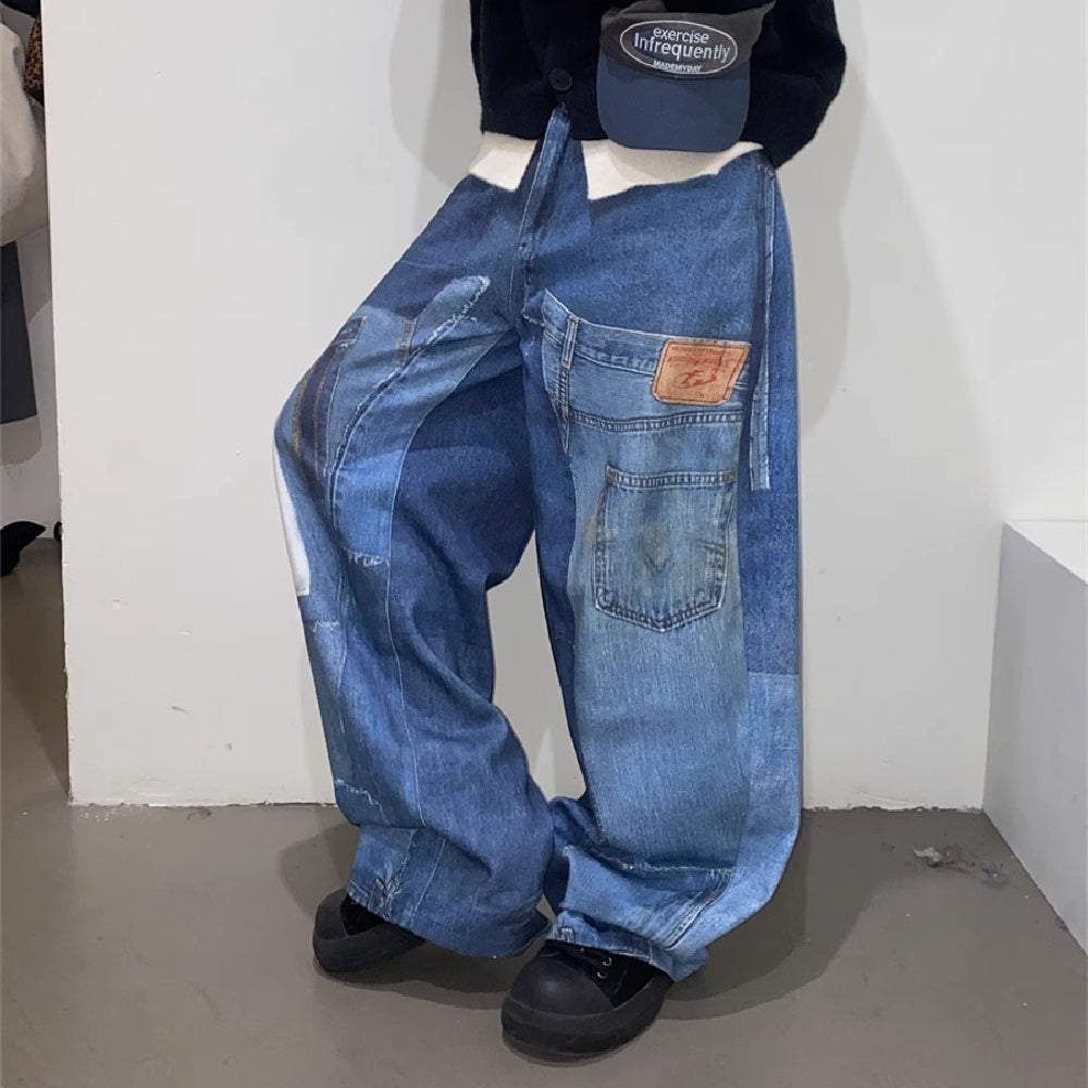 Jean droit ample au design rétro américain indépendant