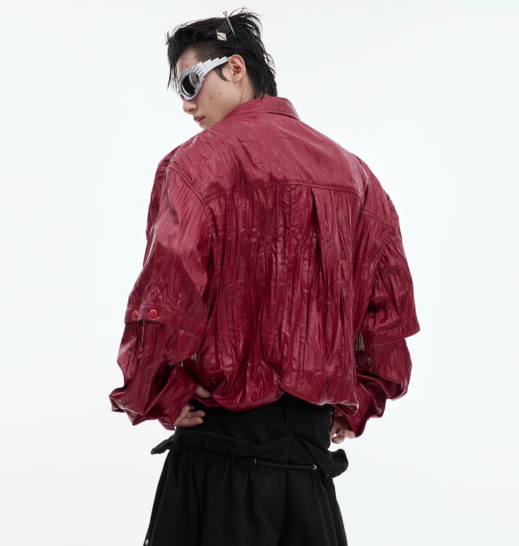 Niche Ruffled Stitching Design Long Sleeve Shirt