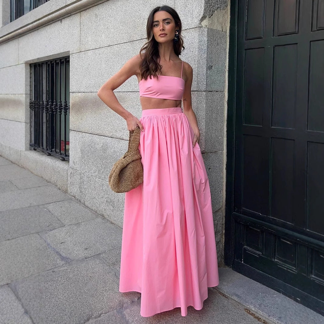 Cotton Suspender Underwear Skirt Suit