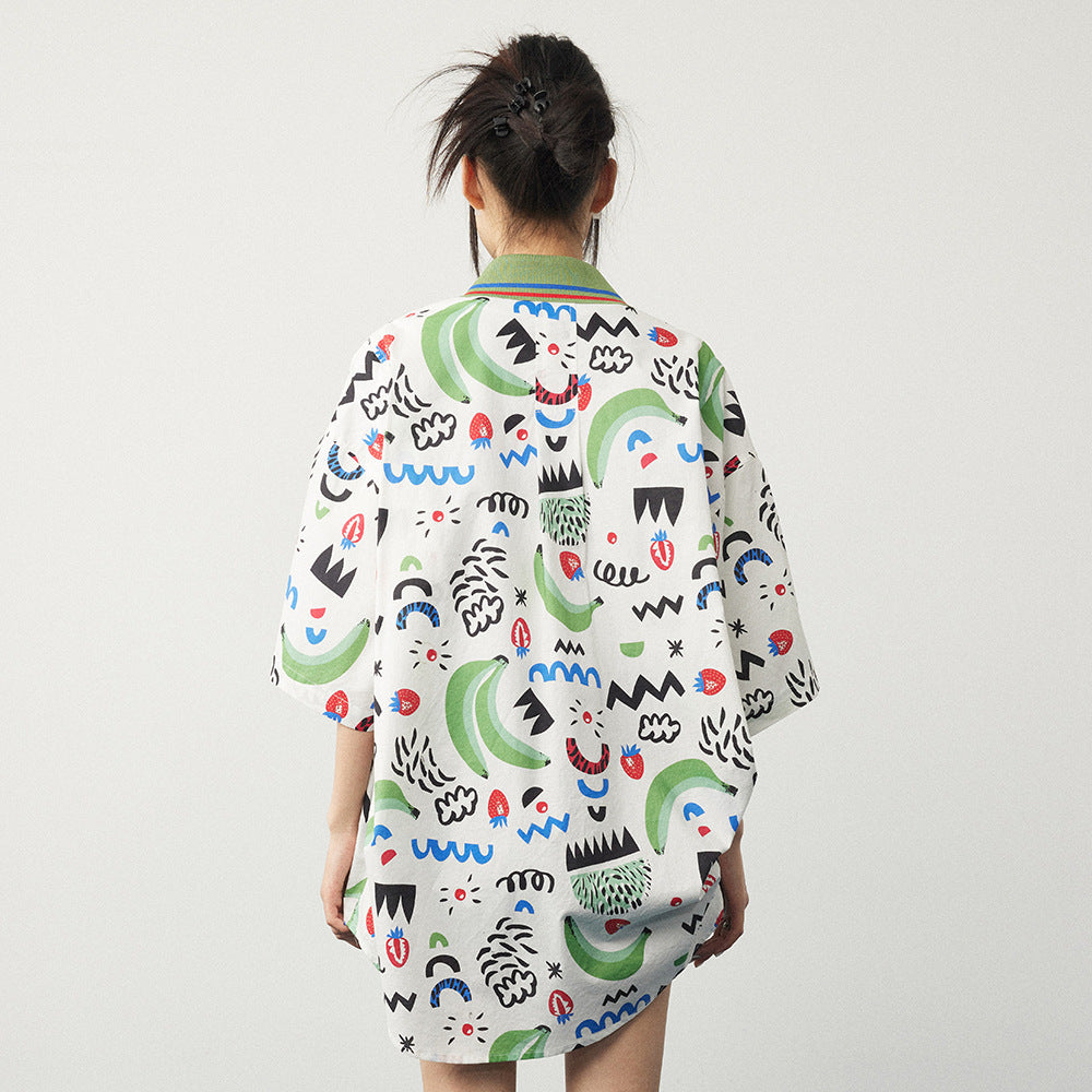 Abstract Printed Shirt Summer Men And Women