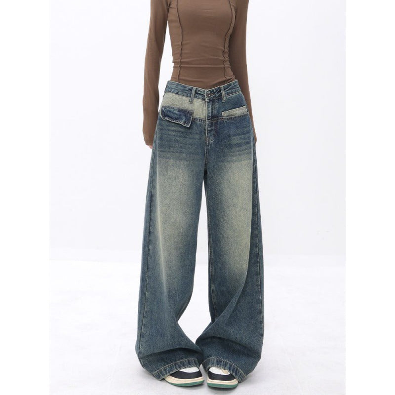 Niche Loose Straight Wide Leg Jeans