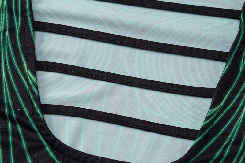 Ladies Fashion Printed Backless Slim Dress