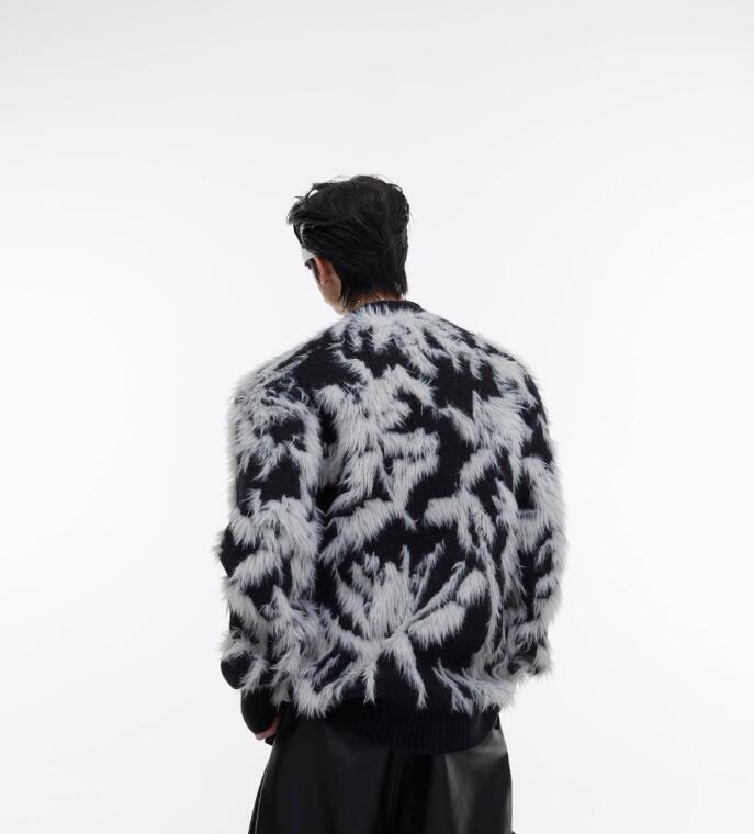 Veste pull en tricot à col en V de style rétro pour homme