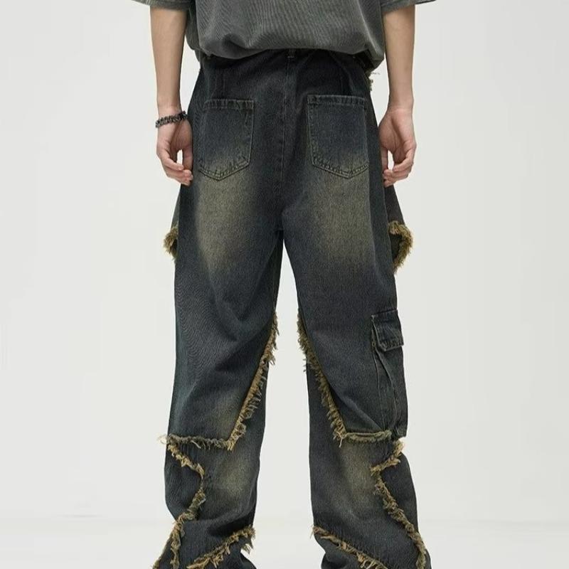 Plus Size Retro Straight Loose Wide-leg Workwear Jeans