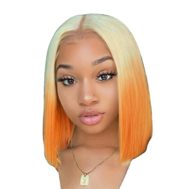 New Gradient Medium Short Straight Hair Bob Wig