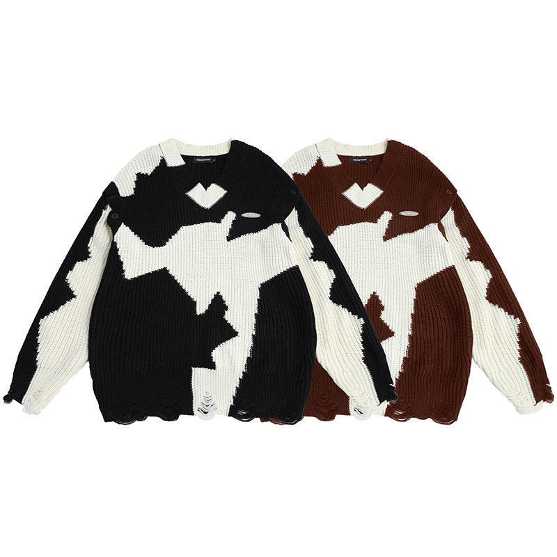 Pull ample à col rond d'automne