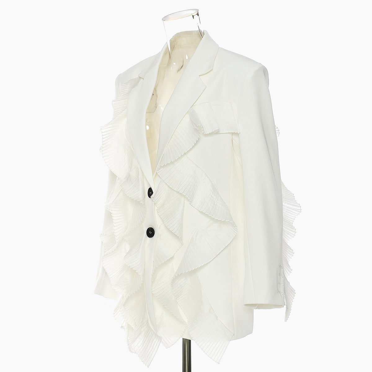Super Heavy Industry Stitching Pleated Fairy Style Suit Jacket Tops
