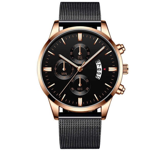 Luxury Watches For Men Mesh Band Quartz Watch