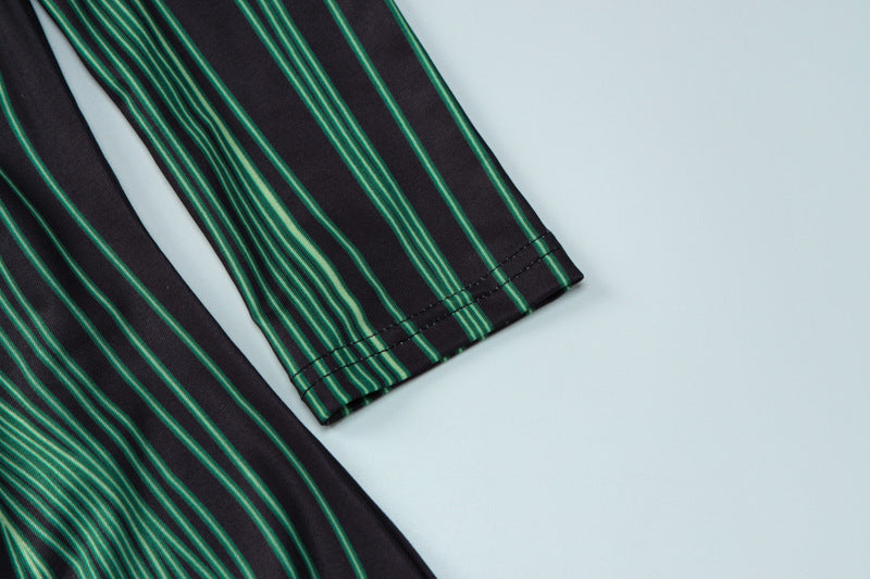 Ladies Fashion Printed Backless Slim Dress