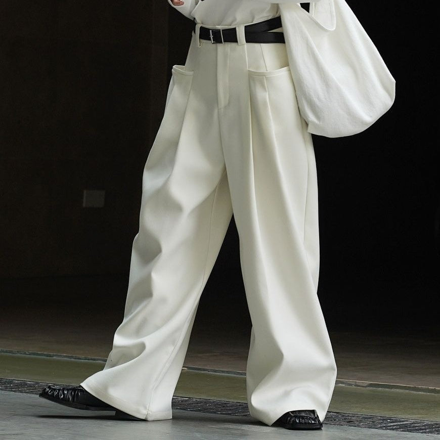 Pantaloni casual larghi e dimagranti spessi