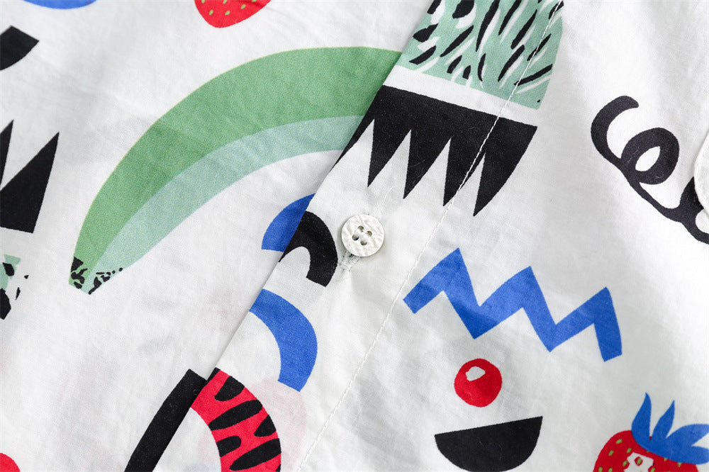 Abstract Printed Shirt Summer Men And Women