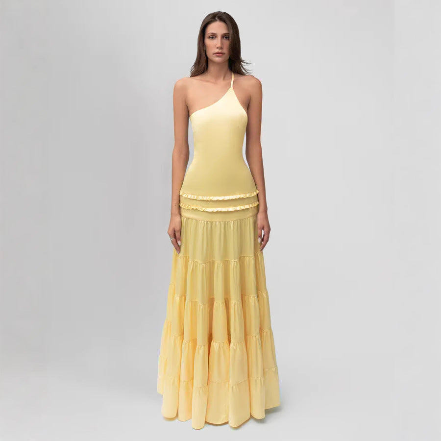 Elegant Dress Backless Sleeveless Fairy Dress Sling Slim Fit Long Dress