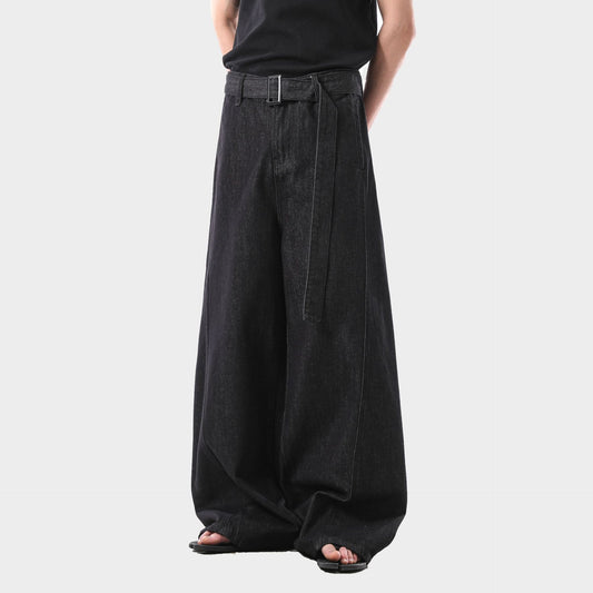 American Retro Black Gold High Waist Straight Jeans