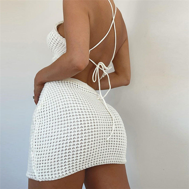 Women's High Waist Bag Hip Knitted Skirt Suit