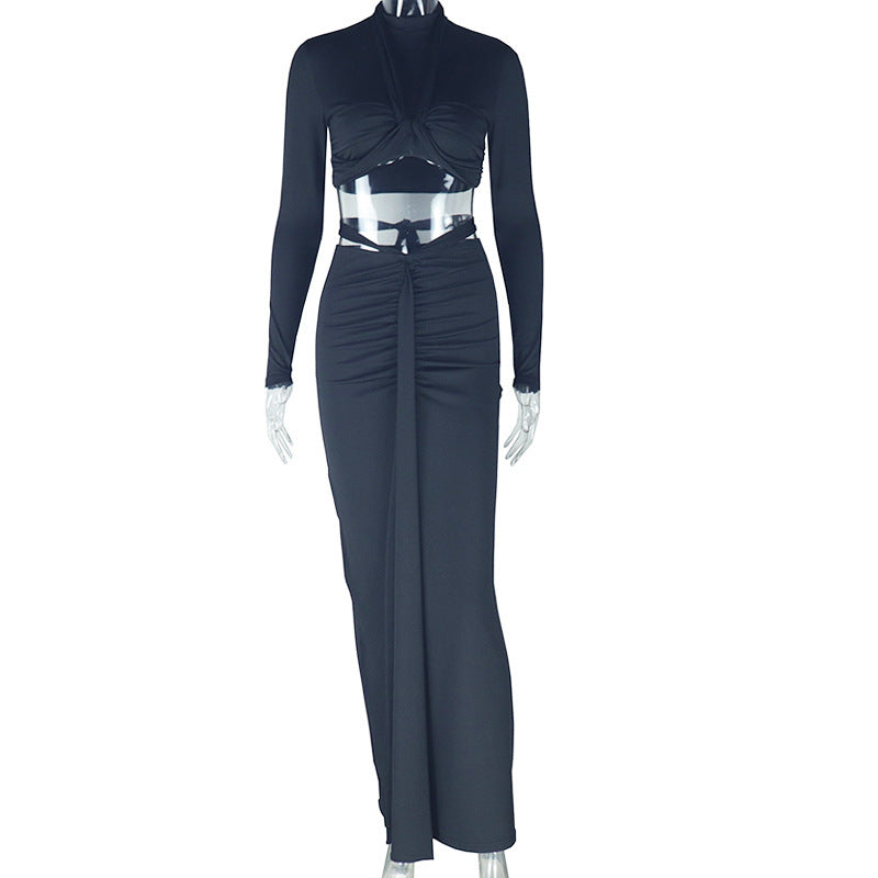 Costume tendance à manches longues et col rond