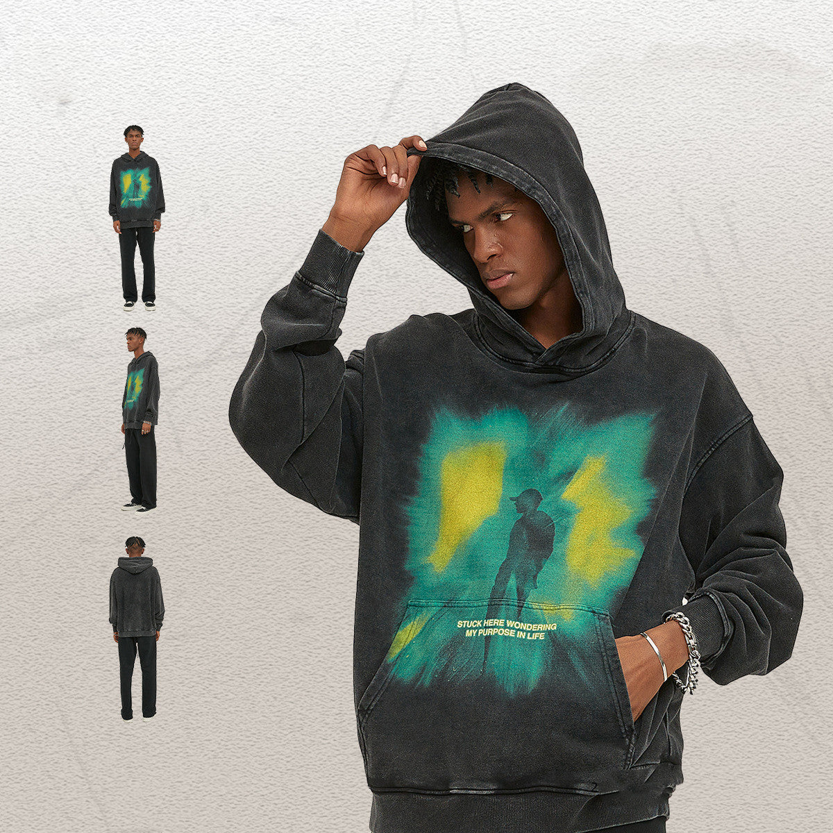 Sweater Fashion Brand Vintage Washed Hoodie