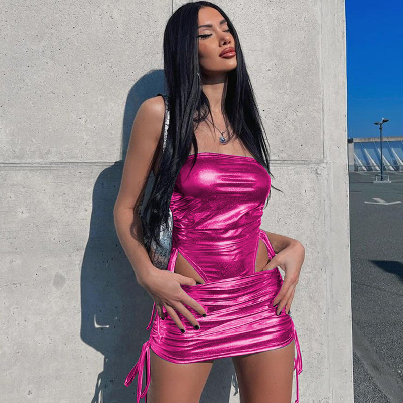 Rope Jumpsuit Drawstring Hip Skirt Women's Suit