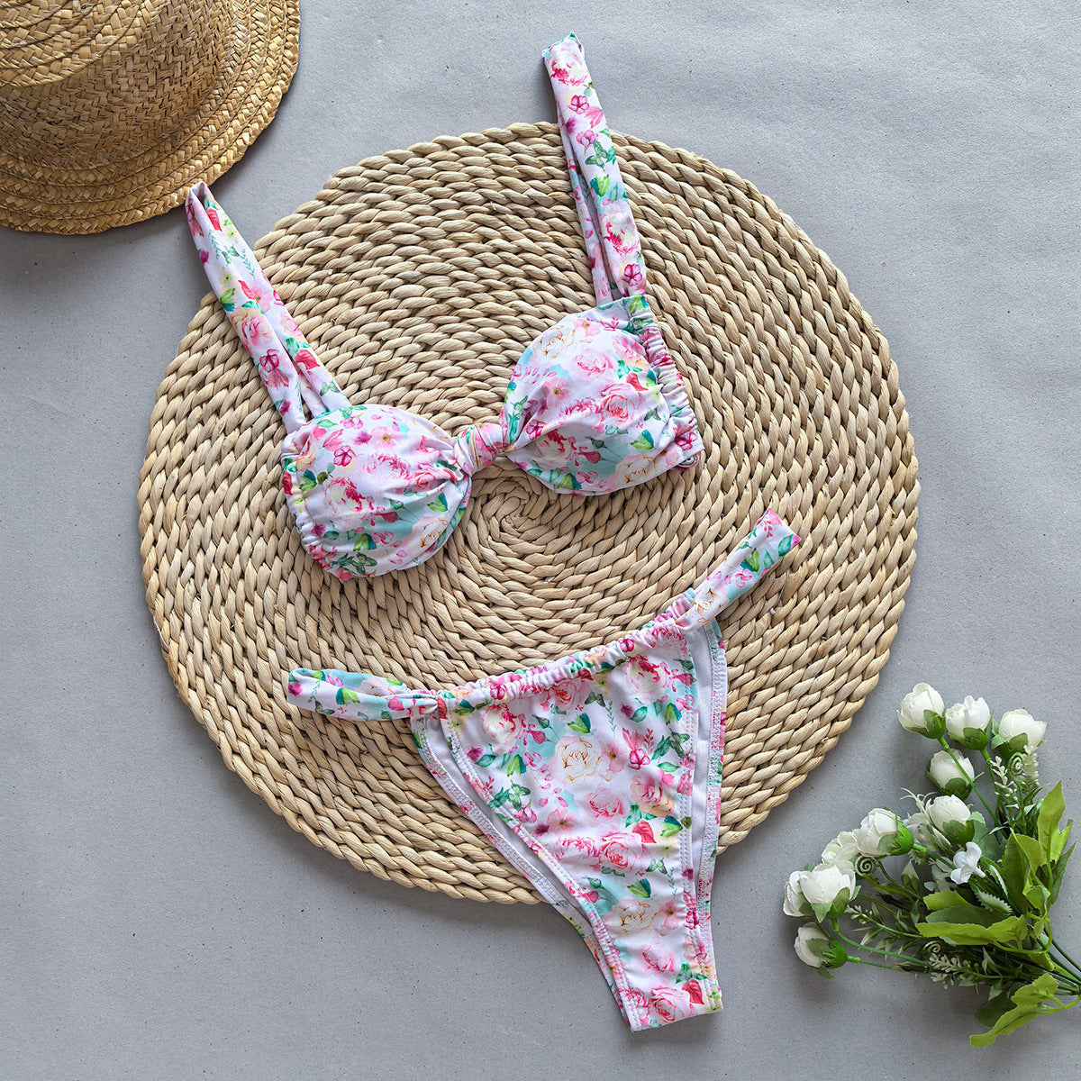 Bikini Printed Push Up Split Ladies