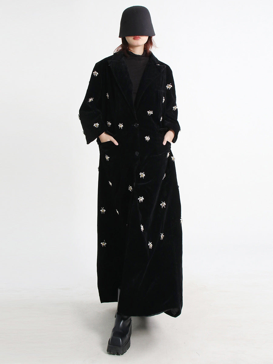 Women's Fashionable Simple Suit Collar Velvet Jacket