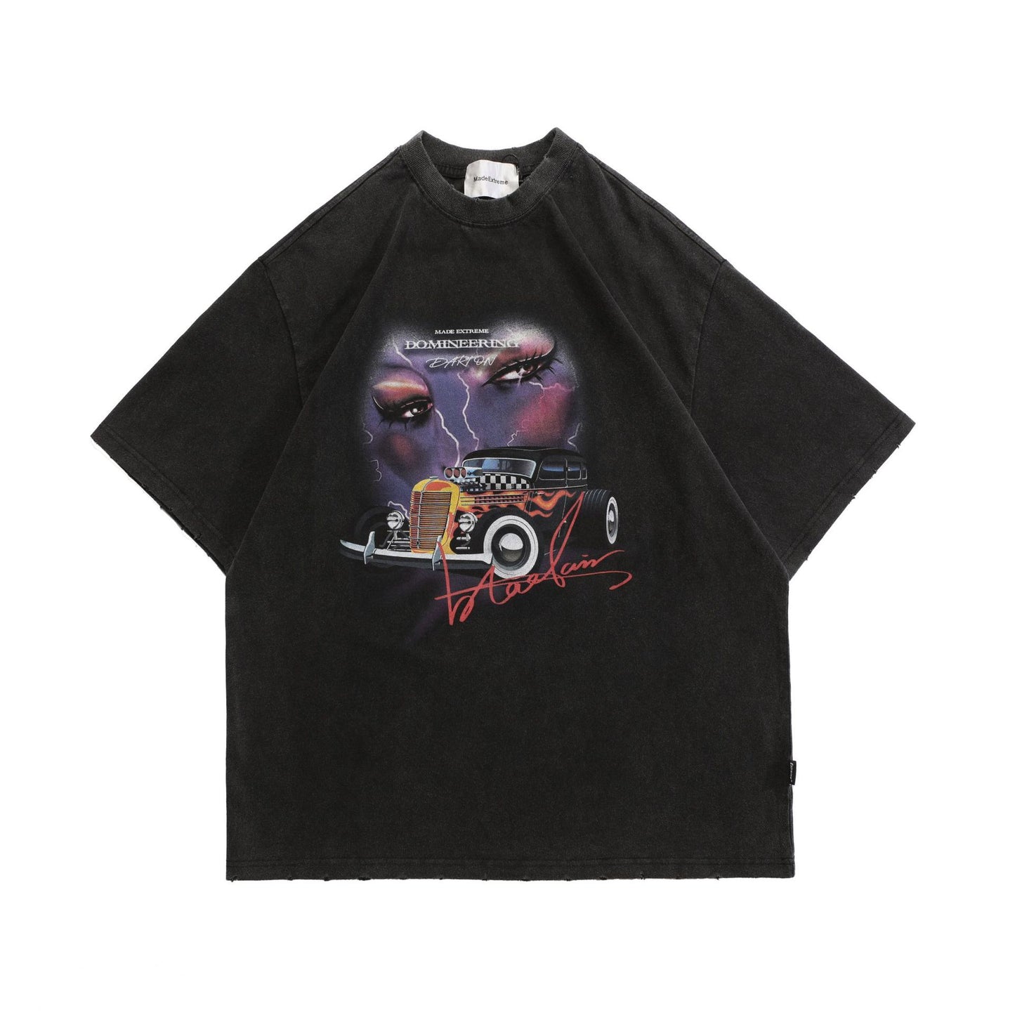 Loose Short Sleeve Vintage Old Printed T-shirt