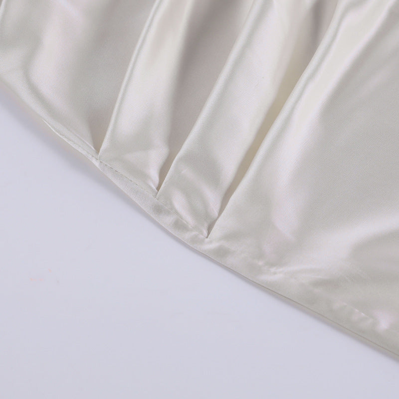 New Long Sleeve Lace Off-shoulder Satin Dress