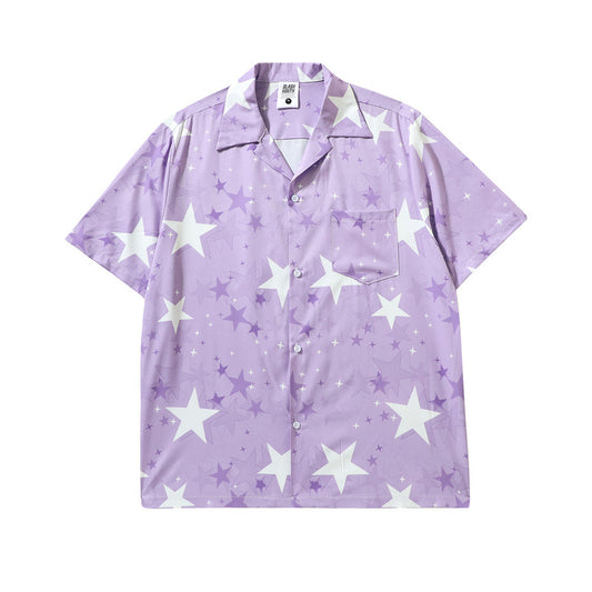 Summer Five-pointed Star Printed Short-sleeved Shirt