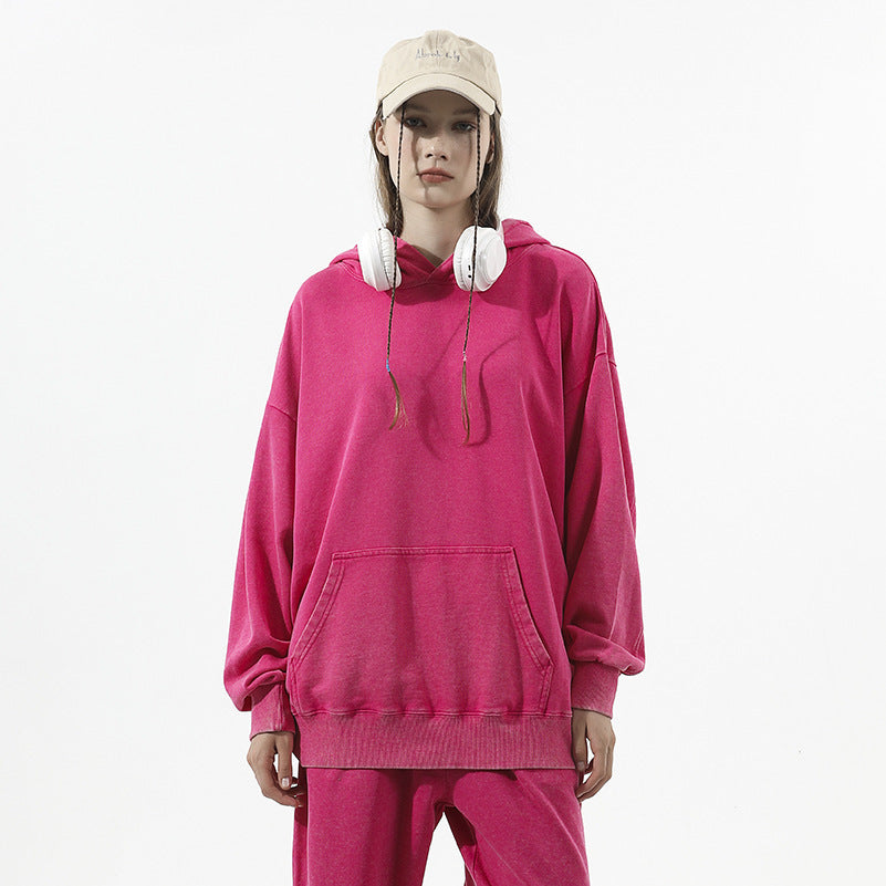 Tenue ample à capuche délavée européenne et américaine