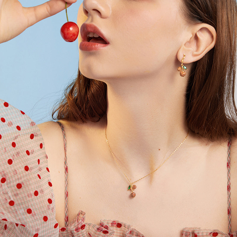 Temperament Fashion Cherry Shape Pendant Necklace