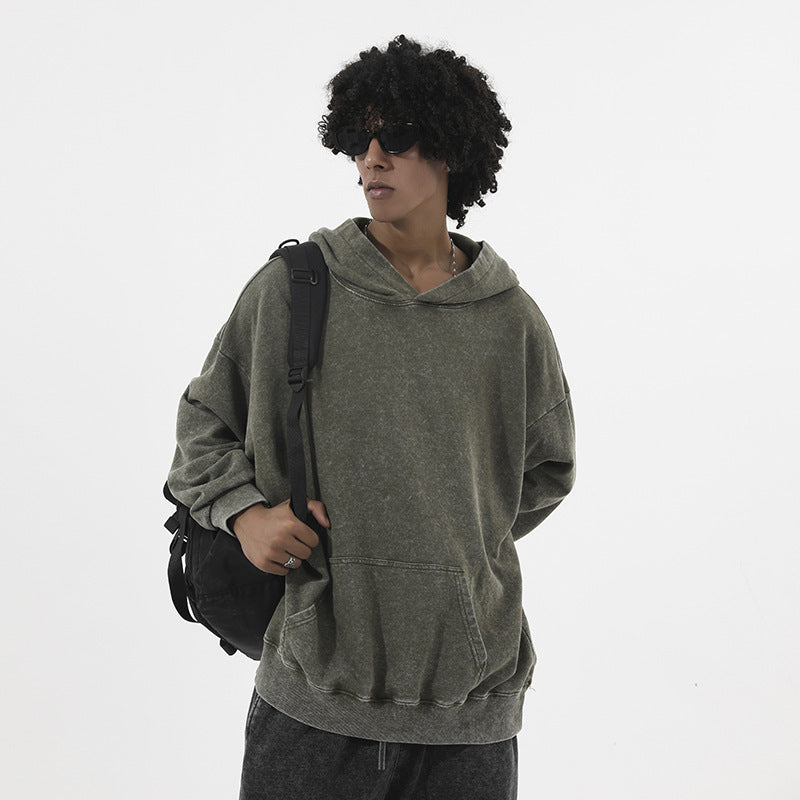 Tenue ample à capuche délavée européenne et américaine