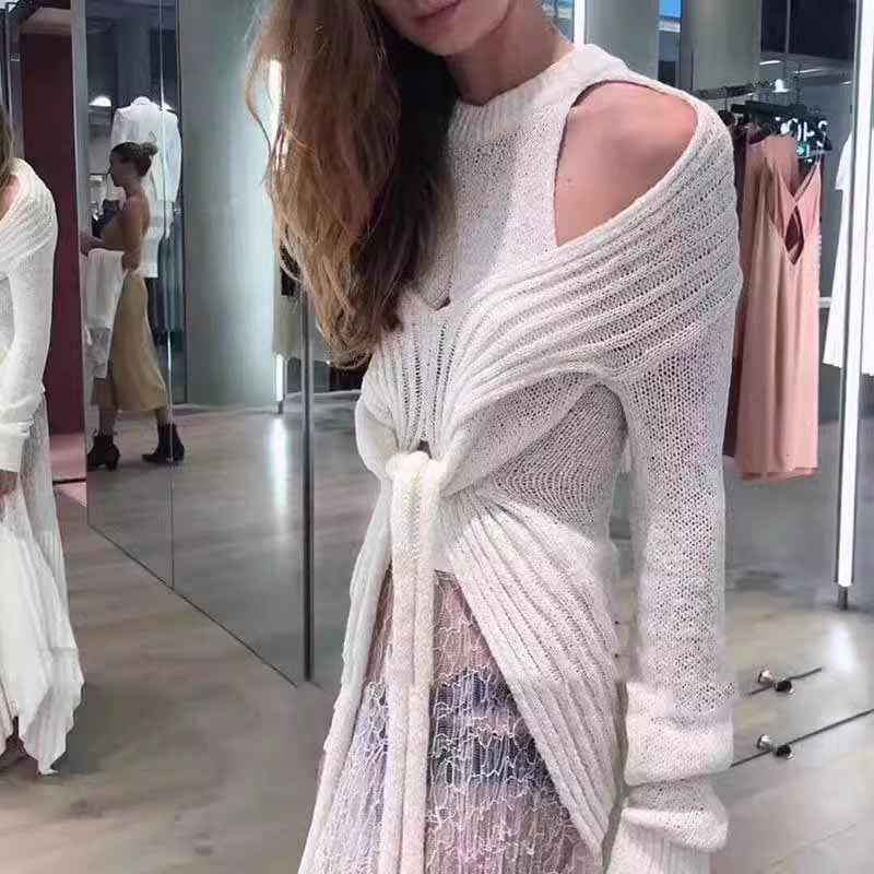 Slim Collar Knitted Sweater