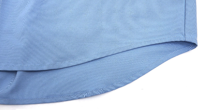 Split Padded Shoulder Fake Two Pieces Shirts Pleated Design Three-dimensional