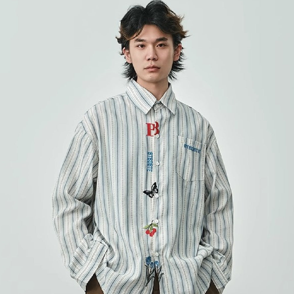 Camicia a maniche lunghe a quadri retrò alla moda