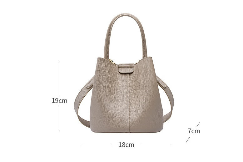 Leather Cross Body Bucket Bag