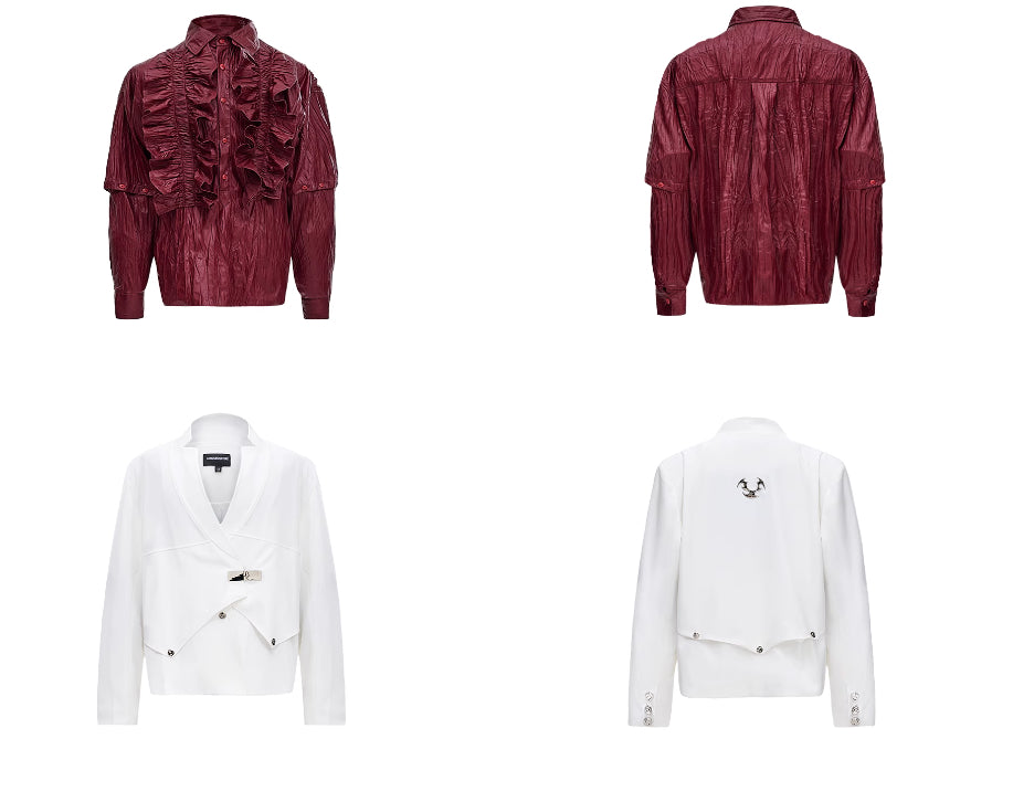 Niche Ruffled Stitching Design Long Sleeve Shirt