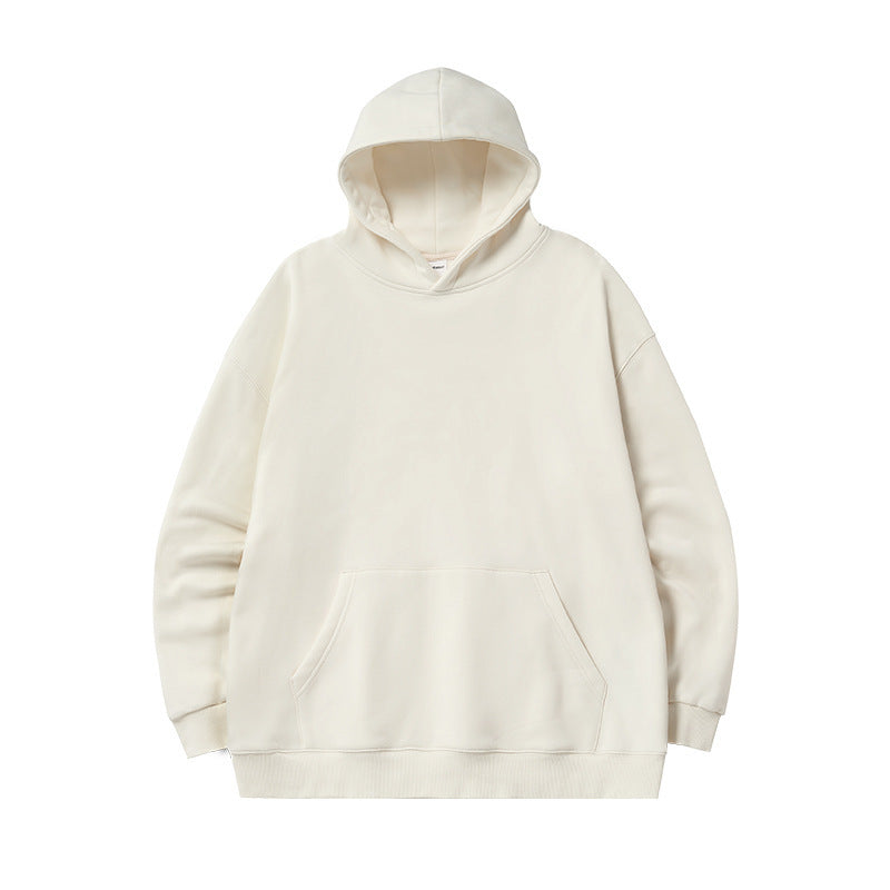 Maglione con cappuccio foderato in pile a strato singolo, modello casual ampio