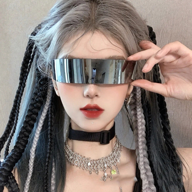 Avant-garde One-piece Saibo Punk Sunglasses Future Technology Advanced Sense Glasses Disco Sunglasses