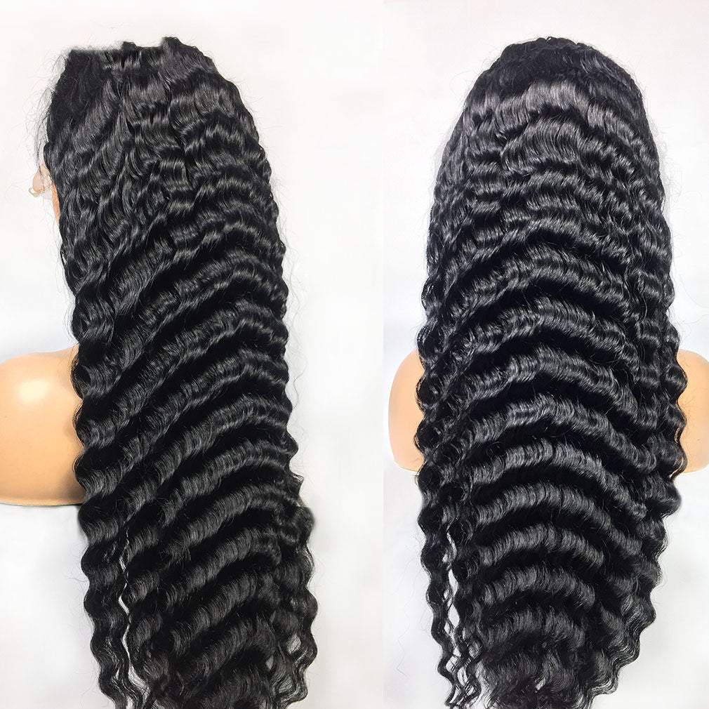 Deep Wave Human Hair Lace Frontal Wigs