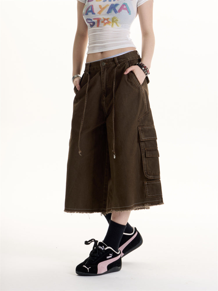 Retro Hot Girl Style Multi-pocket Cargo Pants