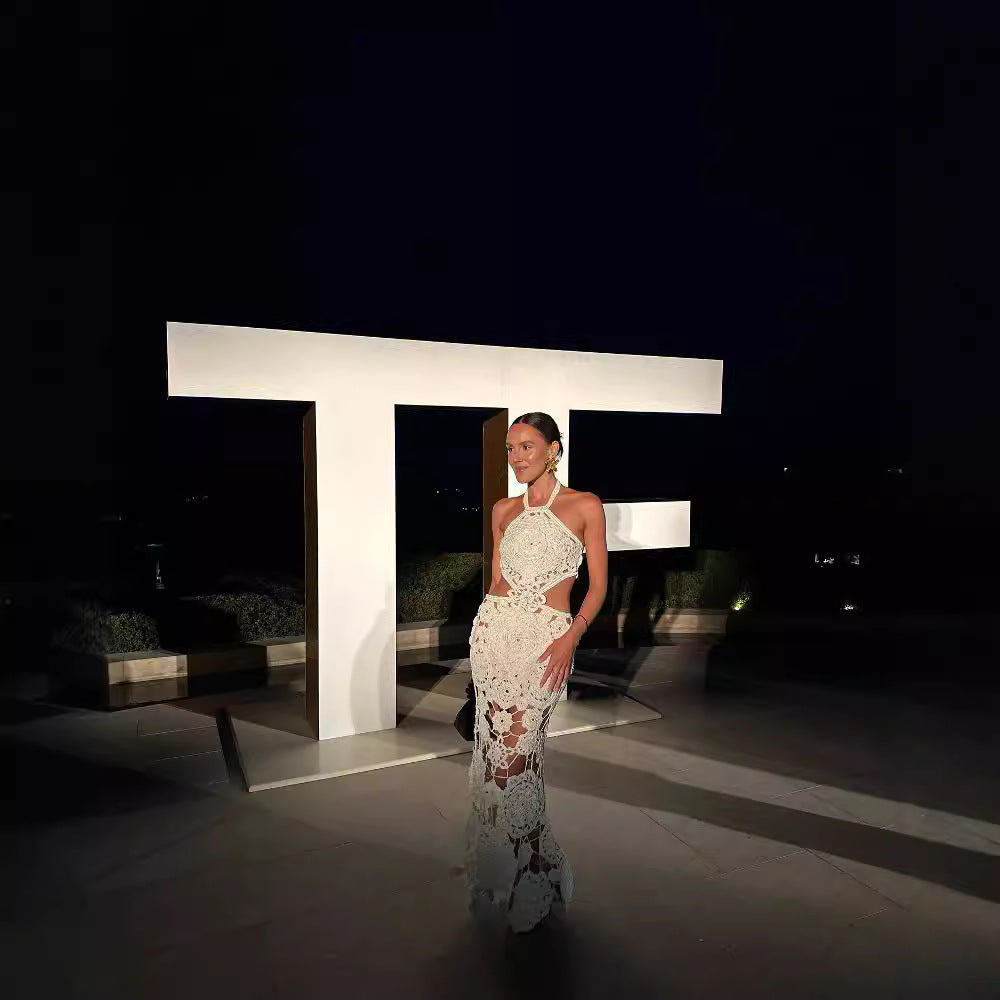 Fashion Halter Backless Sheath Dress