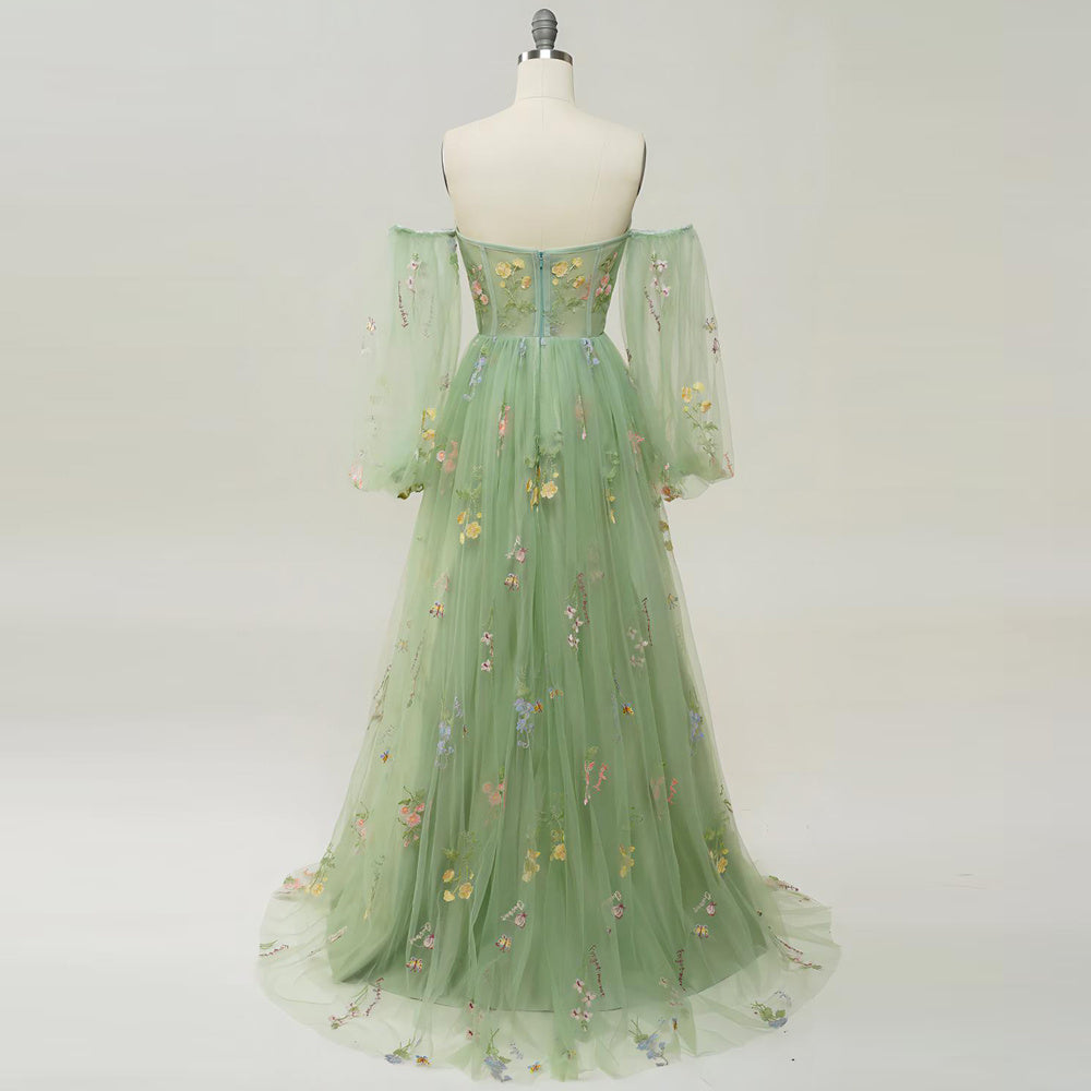 Robe bustier à une épaule et motif floral