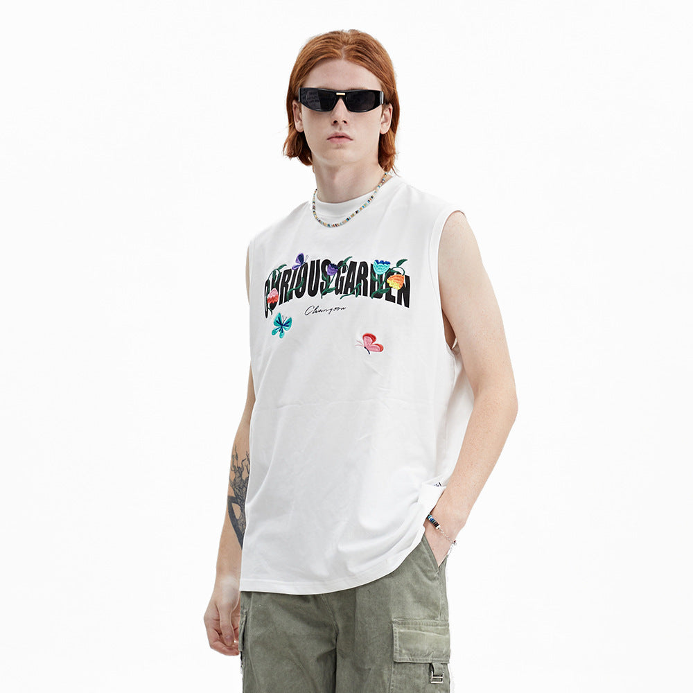 Letter Printed Waistcoat T-shirt