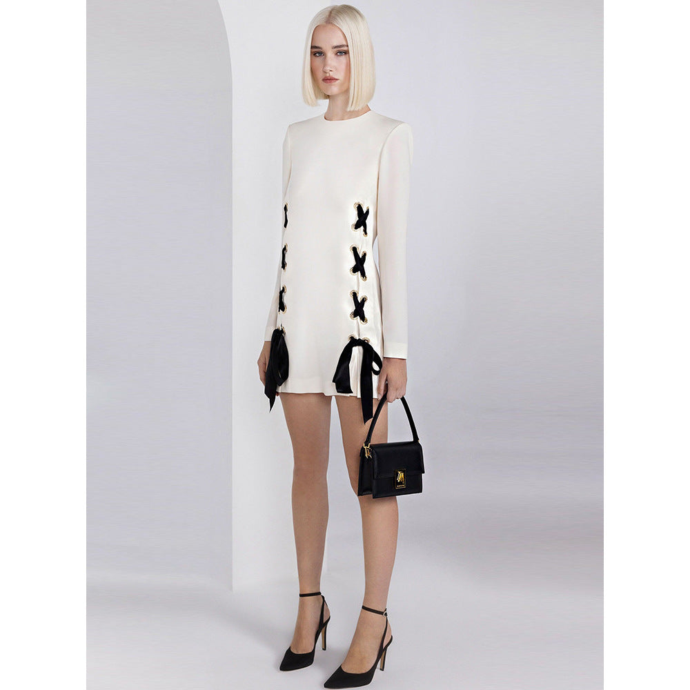 Ribbon Rope Long Sleeve Dress