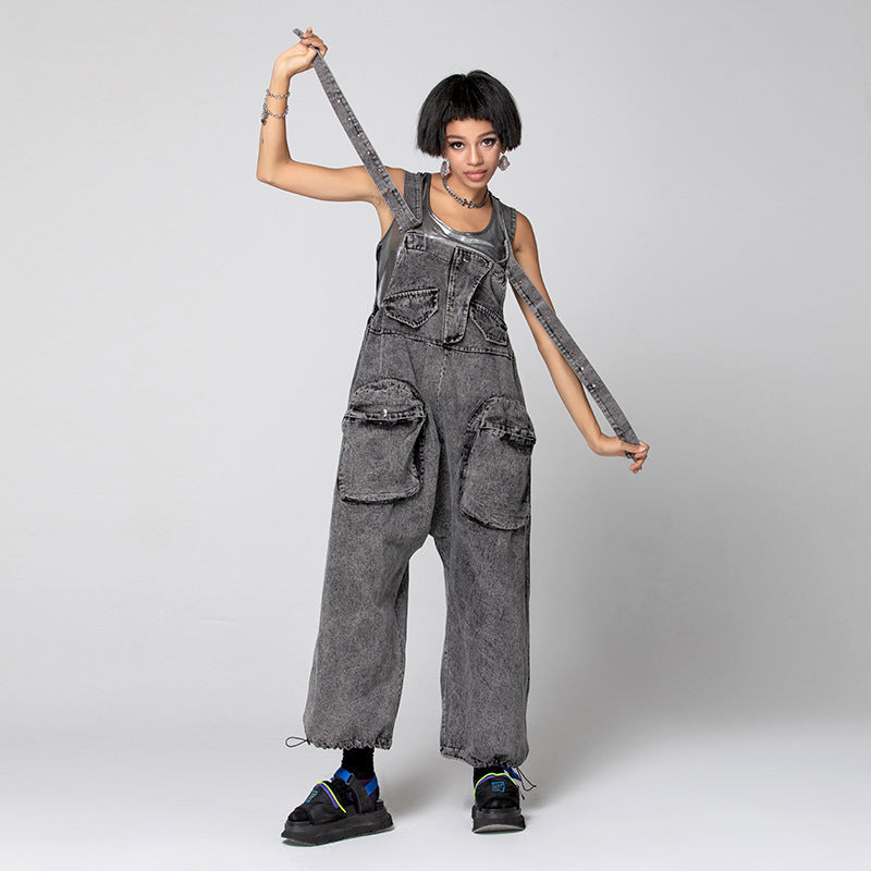 Salopette en jean tendance grande taille